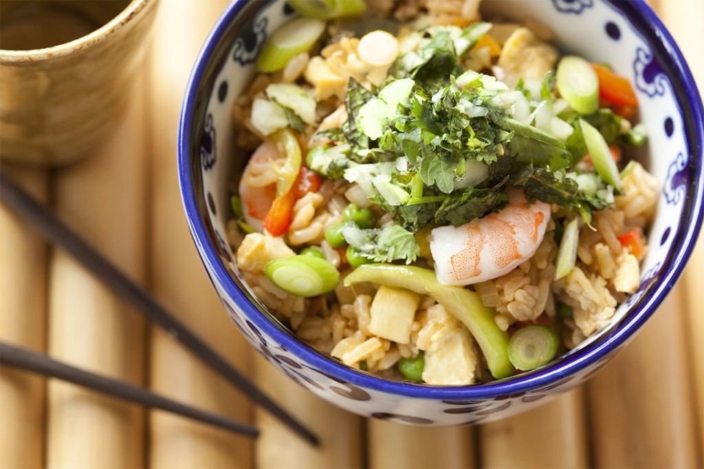 cilantro-salsa-over-shrimp-fried-rice