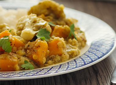 Curried Lentils and Squash