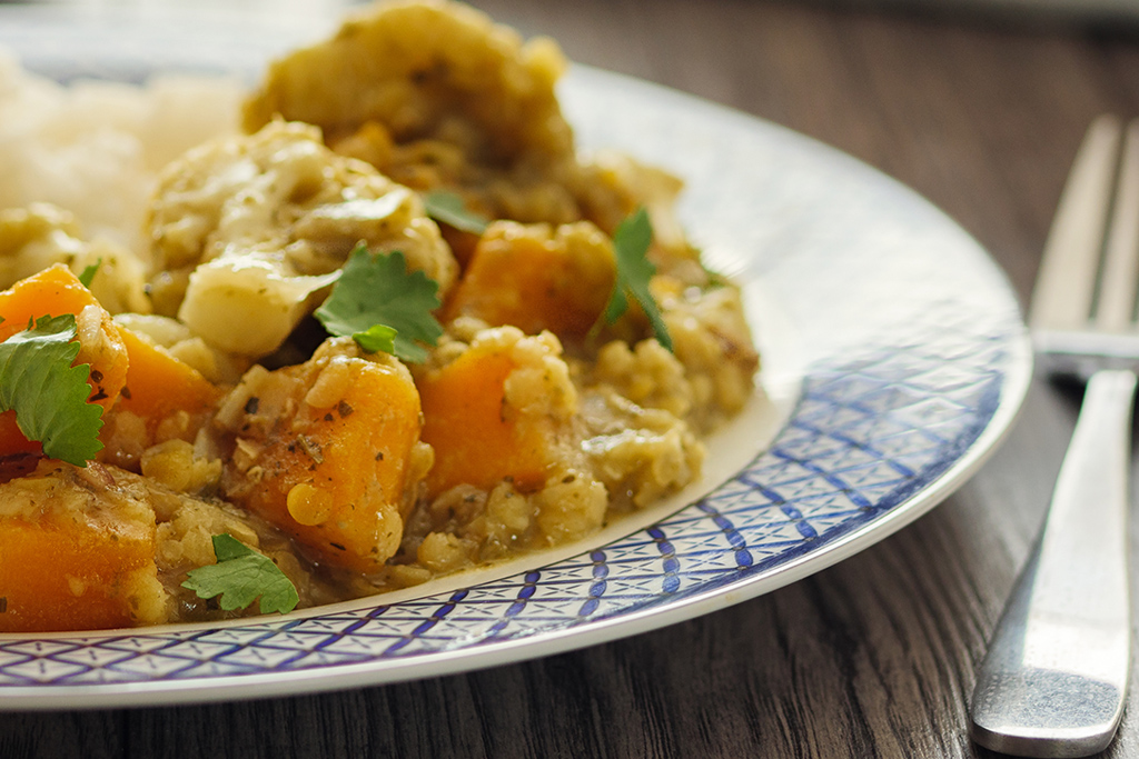 Curried Lentils and Squash